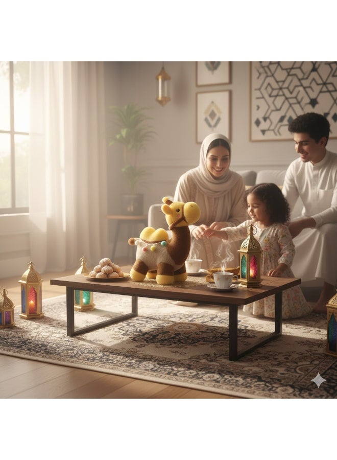 خاجول **دمية جمل محشو، ٢٦ سم لعبة حيوان قطيفة ناعمة، هدية عيد الأضحى للأطفال الأولاد والبنات، ديكور المنزل والسيارة، بني غامق - Image 4